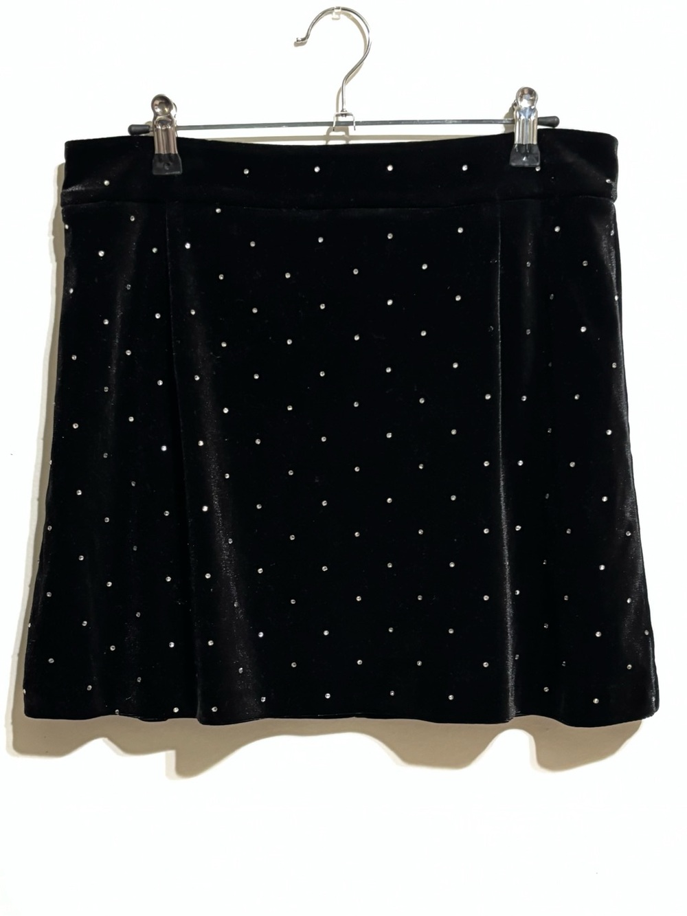 Nanette Nanette Lepore Black Velvet Rhinestone Skirt M